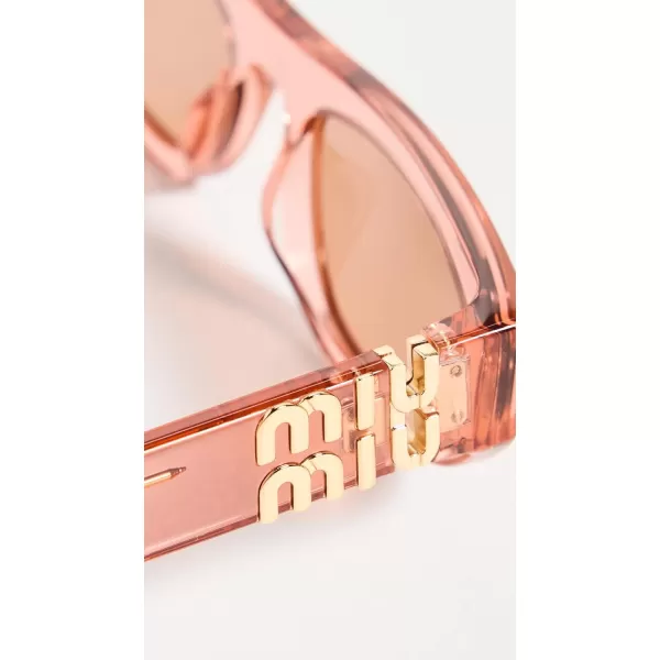 Miu Miu Womens 07ZS Rectangular SunglassesPink