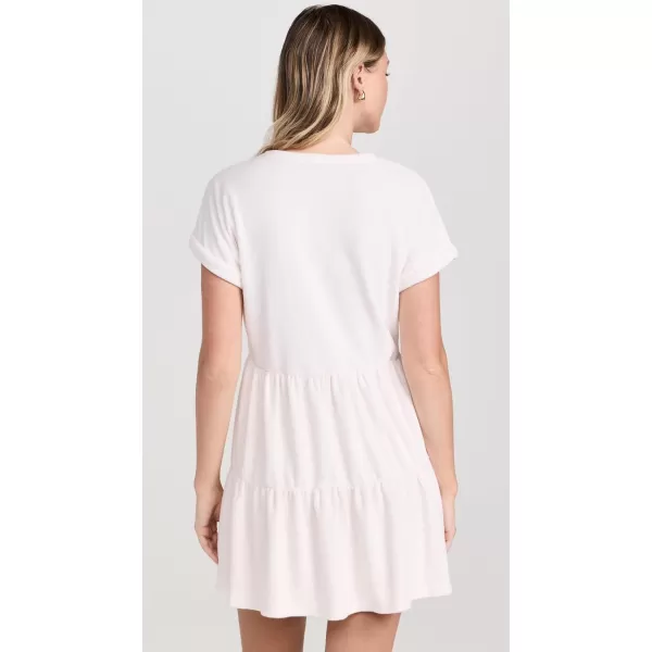 Monrow Womens Terry Cloth Tiered Mini DressPearl