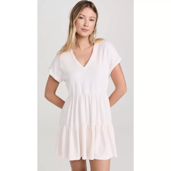 Monrow Womens Terry Cloth Tiered Mini DressPearl