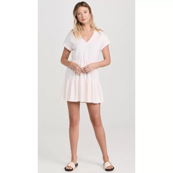 Monrow Womens Terry Cloth Tiered Mini DressPearl