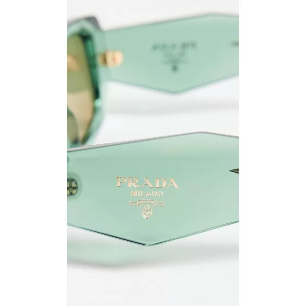 Prada Womens PR 17WS Rectangular SunglassesGreen