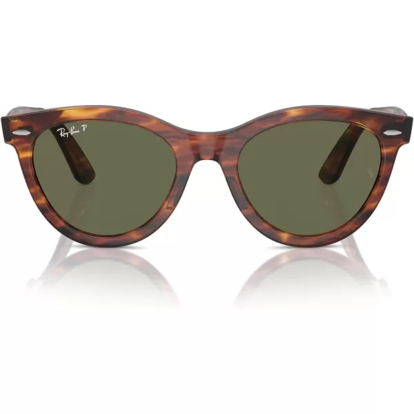 RayBan Rb2241 Wayfarer Way Round SunglassesStriped HavanaGreen Polarized