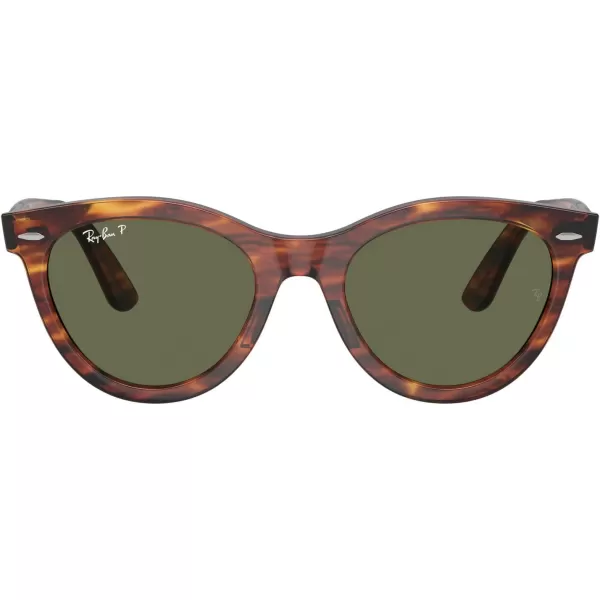 RayBan Rb2241 Wayfarer Way Round SunglassesStriped HavanaGreen Polarized