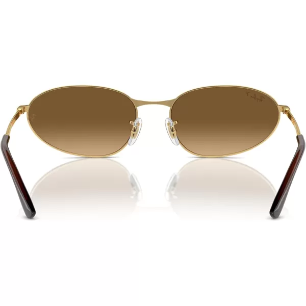 RayBan Rb3734 Oval SunglassesGoldBrown Gradient Polarized