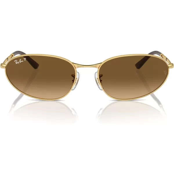 RayBan Rb3734 Oval SunglassesGoldBrown Gradient Polarized