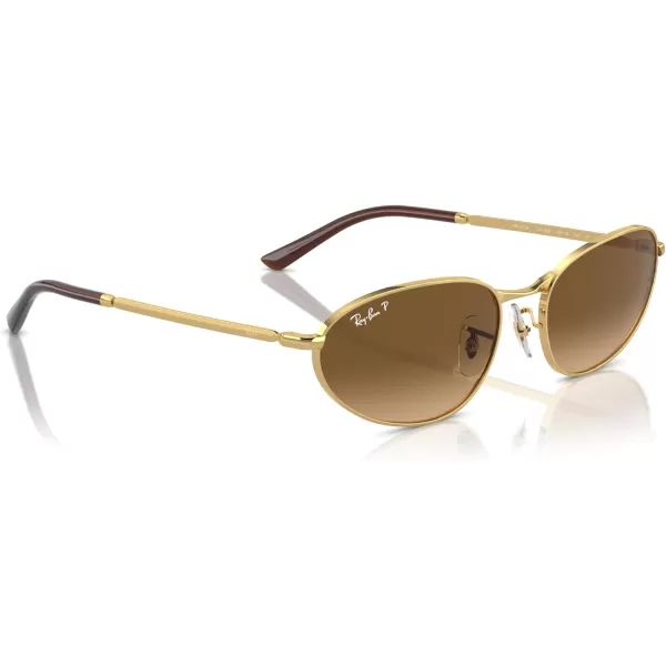 RayBan Rb3734 Oval SunglassesGoldBrown Gradient Polarized