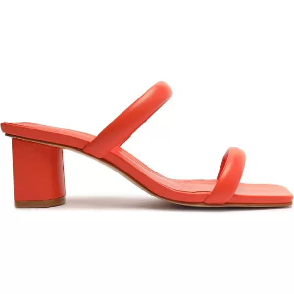 SCHUTZ Womens Ully Lo Double Strap SlipOn Heeled SandalCoral