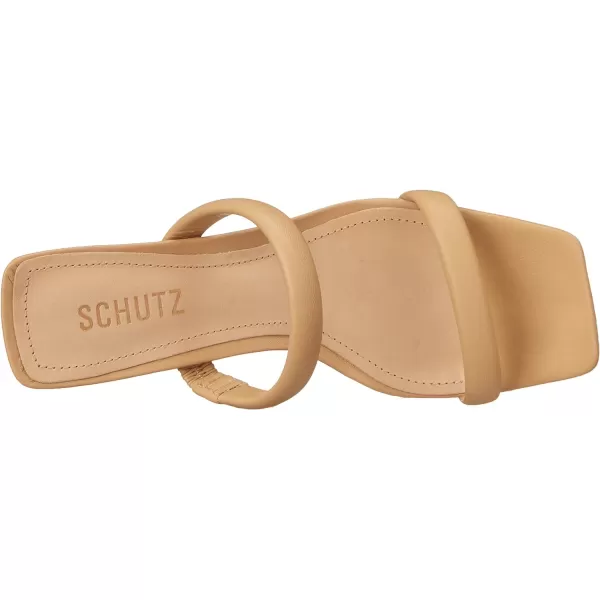 SCHUTZ Womens Ully Lo Double Strap SlipOn Heeled SandalLight Nude