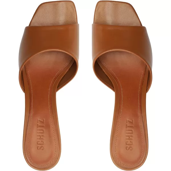 SCHUTZ Womens Ully Lo Double Strap SlipOn Heeled SandalMiele