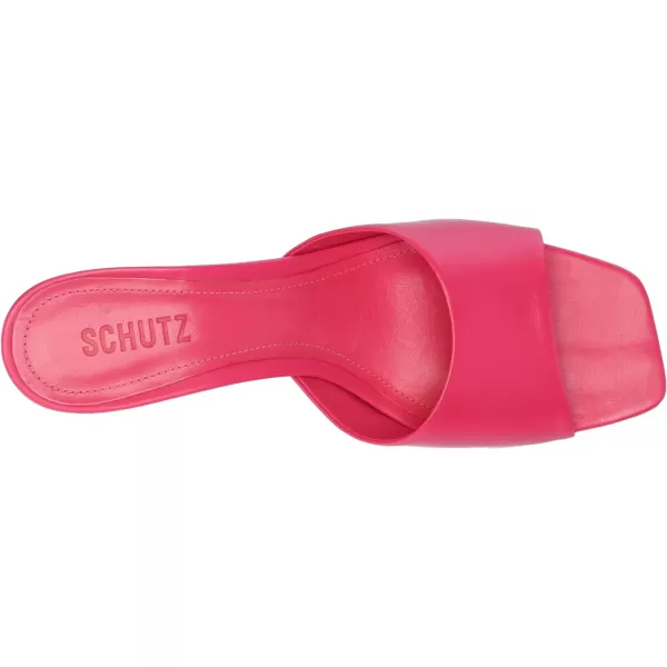 SCHUTZ Womens Ully Lo Double Strap SlipOn Heeled SandalParadise Pink