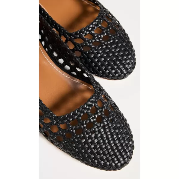 STAUD Womens Nell Crochet Ballerina FlatsBlack