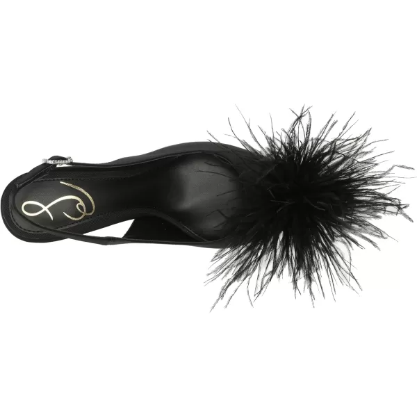 Sam Edelman Womens Bianka Slingback PumpBlack Satin Feather