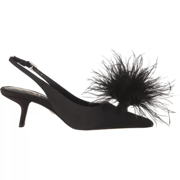 Sam Edelman Womens Bianka Slingback PumpBlack Satin Feather