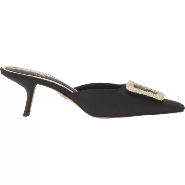 Sam Edelman Womens Brit Kitten Heel MuleBlack Shantung