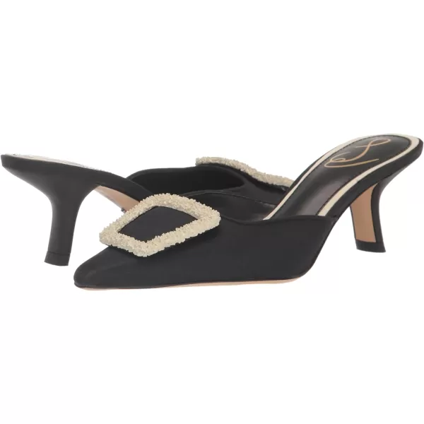 Sam Edelman Womens Brit Kitten Heel MuleBlack Shantung