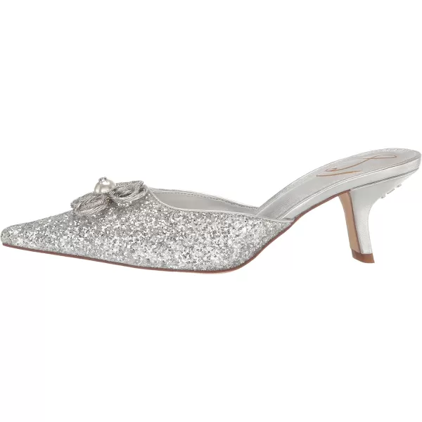 Sam Edelman Womens Brit Kitten Heel MuleSoft Silver