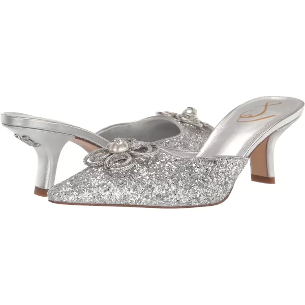 Sam Edelman Womens Brit Kitten Heel MuleSoft Silver