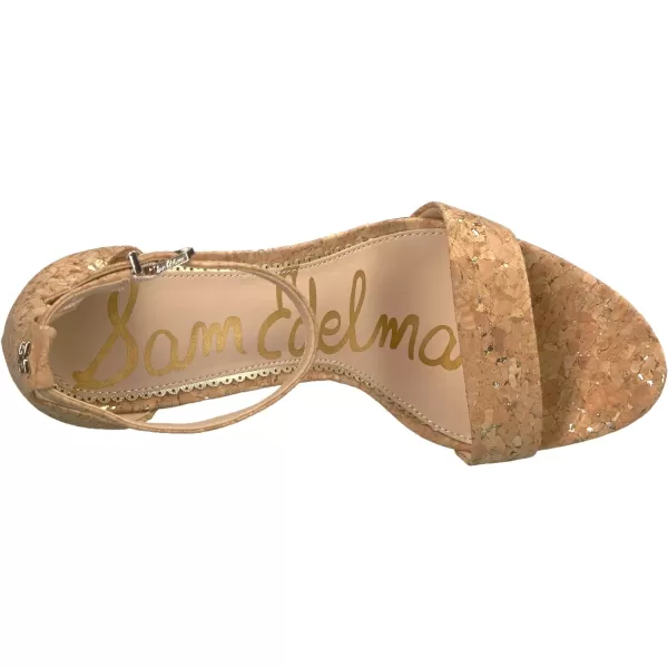 Sam Edelman Womens Yaro Block Heel SandalNaturalGold Cork