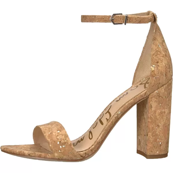 Sam Edelman Womens Yaro Block Heel SandalNaturalGold Cork