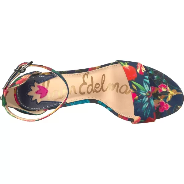 Sam Edelman Womens Yaro Block Heel SandalNavy Multi Vivid Bouquet Print Fabric