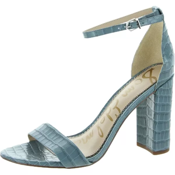 Sam Edelman Womens Yaro Block Heel SandalSmokey Blue Lucea Dress Croco Leather