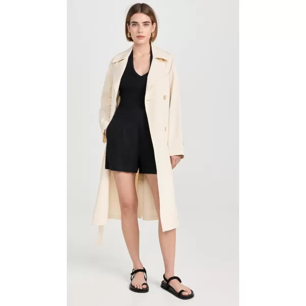 Solid  Striped Womens x Sofia Richie Grainge The Monique CoatEcru