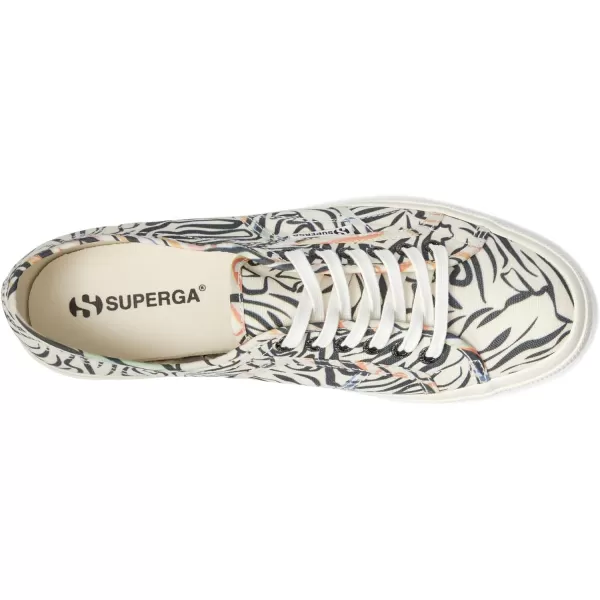 Superga Womens 2750 Pearl Matte Canvas SneakerZebra BlackMulticolor