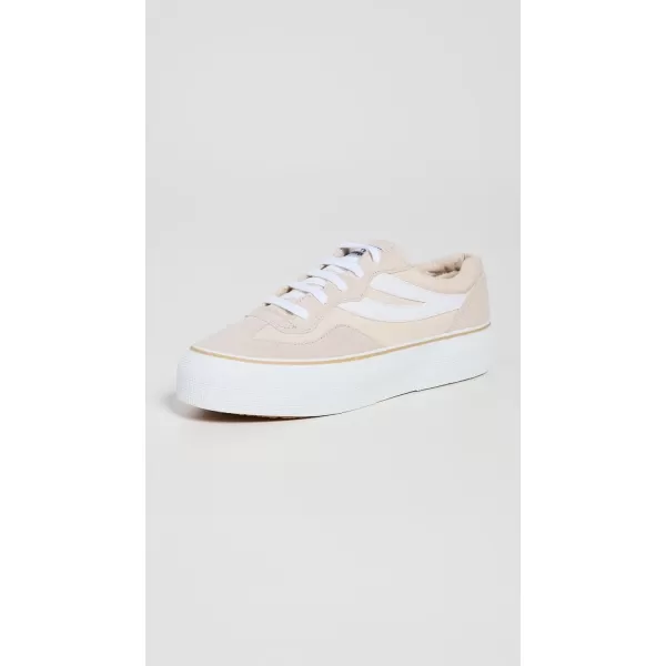 Superga Womens 3041 Revolley Colorblock Platform SneakersBeigeWhite