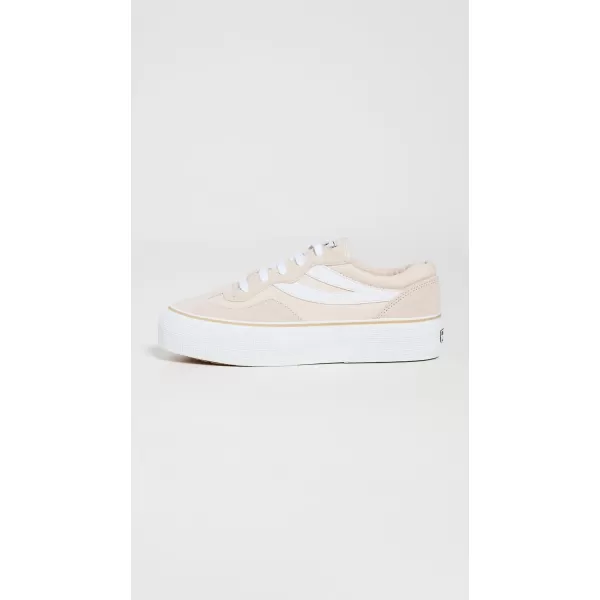 Superga Womens 3041 Revolley Colorblock Platform SneakersBeigeWhite