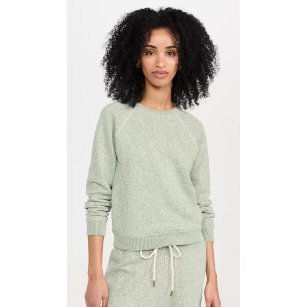 THE GREAT Womens Shrunken SweatshirtHeathered Bright Pine