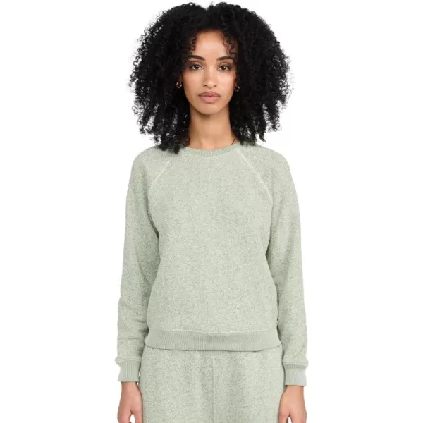 THE GREAT Womens Shrunken SweatshirtHeathered Bright Pine