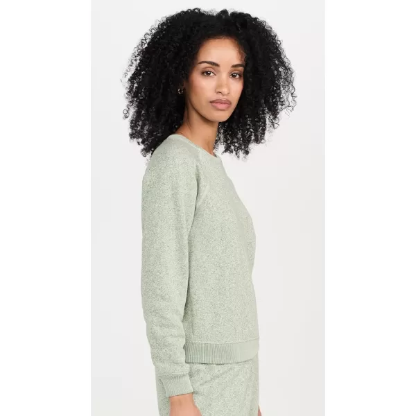 THE GREAT Womens Shrunken SweatshirtHeathered Bright Pine