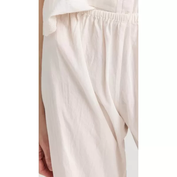 THE GREAT Womens The Eyelet Easy Sleep PantsTrue White