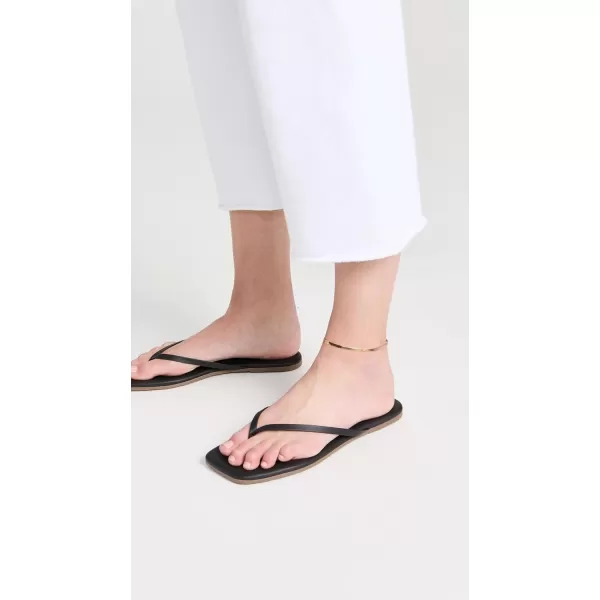 TKEES Womens Square Toe Lily Flip FlopsBlack