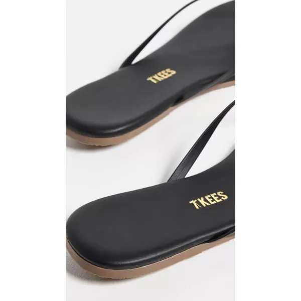 TKEES Womens Square Toe Lily Flip FlopsBlack