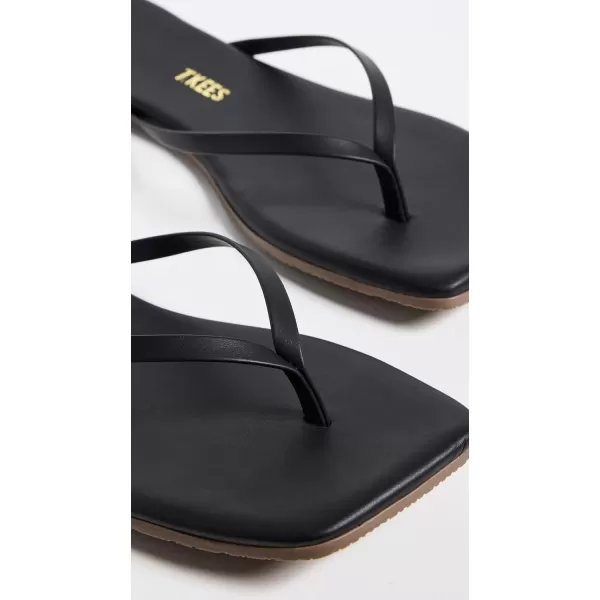 TKEES Womens Square Toe Lily Flip FlopsBlack