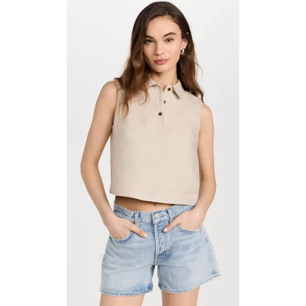 Theory Womens Crop Polo TopStraw