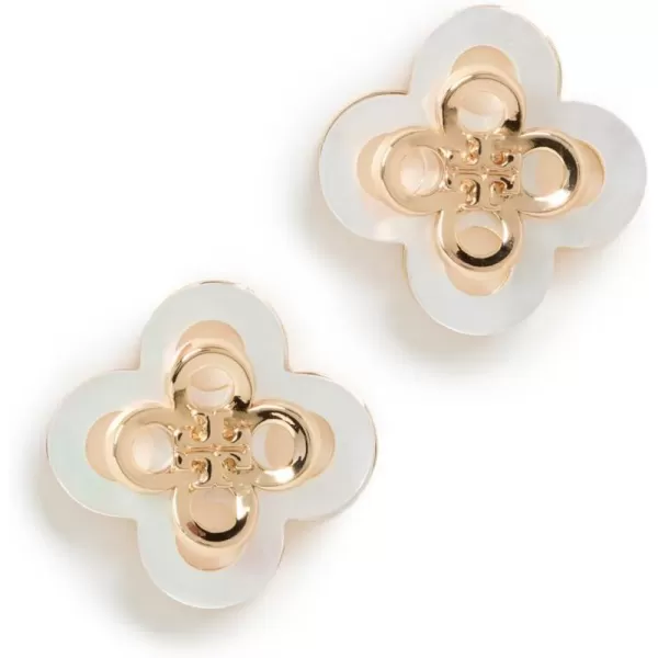 Tory Burch Womens Kira Clover EarringsTory GoldMother of Pearl