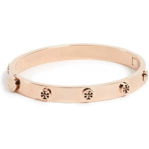 Tory Burch Womens Logo Stud Hinge BraceletRose Gold