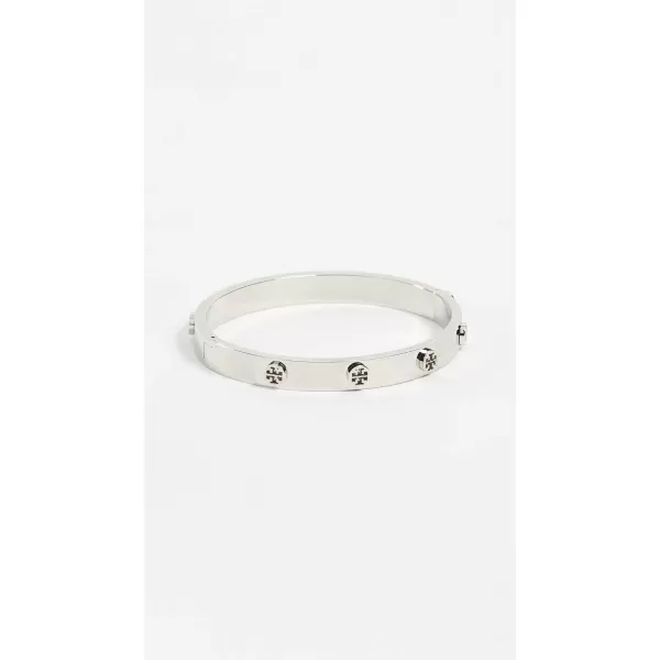 Tory Burch Womens Logo Stud Hinge BraceletTory Silver