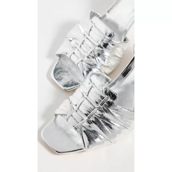 Tory Burch Womens Ruched Heel Sandals 85mmSilver