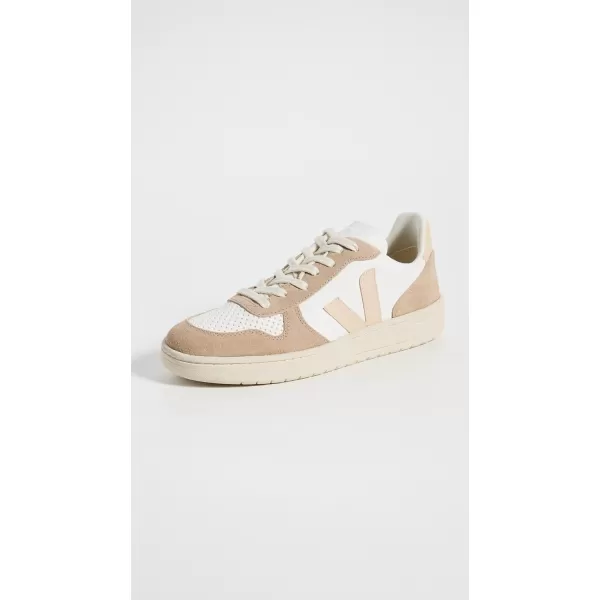 Veja Mens V 10 B Mesh SneakersExtra WhiteSableSahara