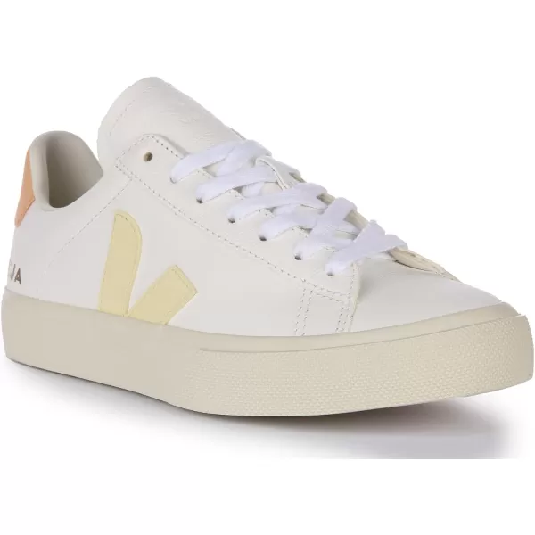 Veja Womens Campo SneakersWhite  Sun  Peach