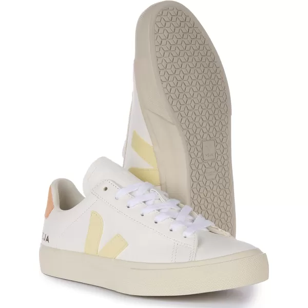 Veja Womens Campo SneakersWhite  Sun  Peach