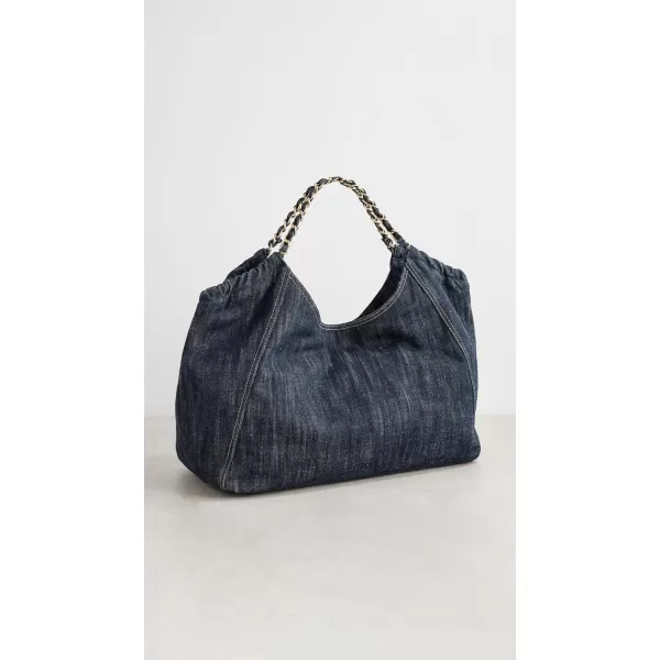 WHAT GOES AROUND COMES AROUND Womens PreLoved Chanel Blue Denim Timeless CC ToteBlue