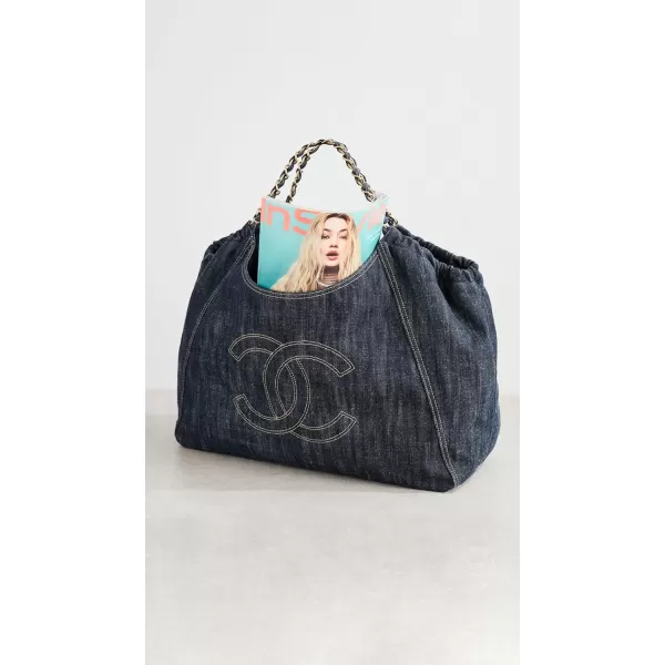 WHAT GOES AROUND COMES AROUND Womens PreLoved Chanel Blue Denim Timeless CC ToteBlue