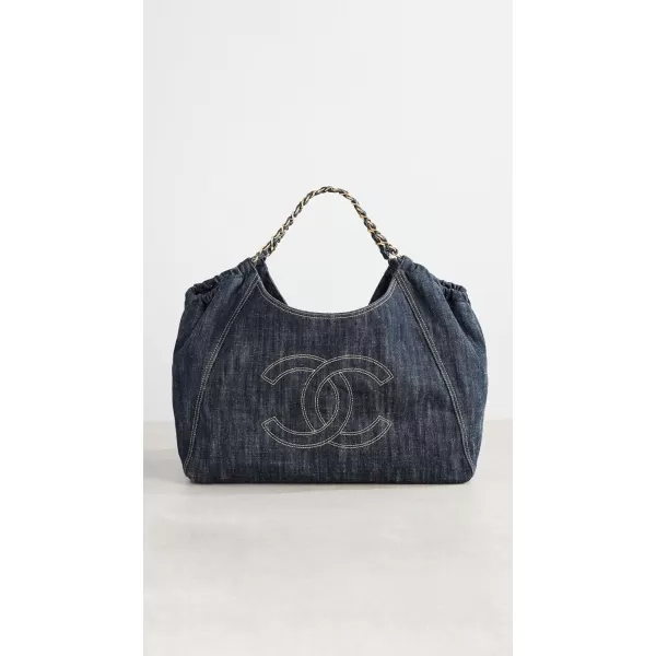 WHAT GOES AROUND COMES AROUND Womens PreLoved Chanel Blue Denim Timeless CC ToteBlue