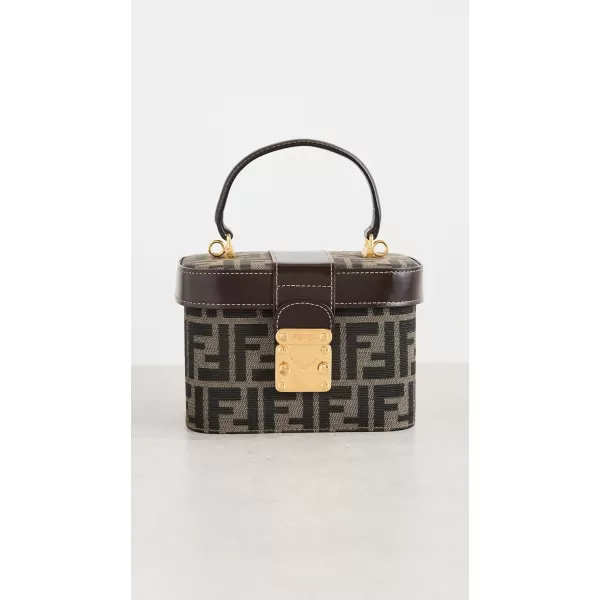 What Goes Around Comes Around Womens PreLoved Fendi Brown Zucca Vanity Case Brown One SizeBrown