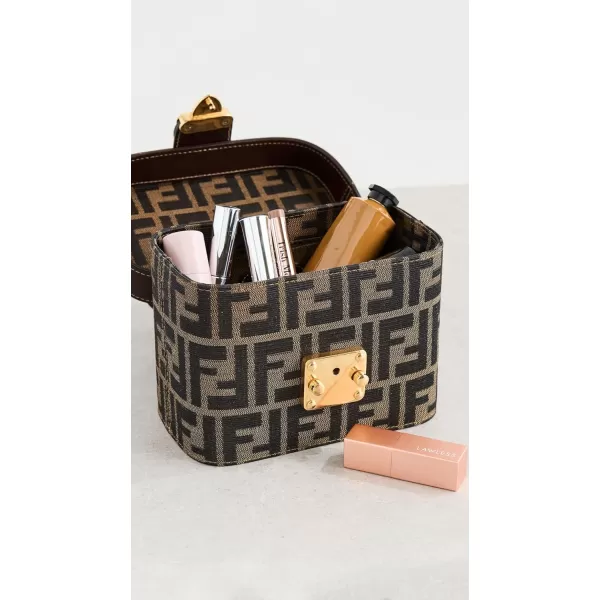 What Goes Around Comes Around Womens PreLoved Fendi Brown Zucca Vanity Case Brown One SizeBrown