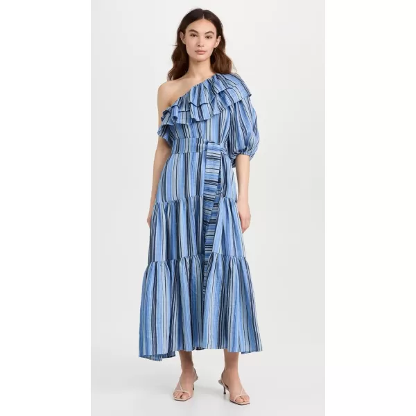 Womens Arden Dress MaxiSea Striped Linen